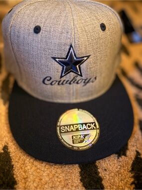 ⭐️Cowboys Snapback Hat with Star Logo - Gray & Navy